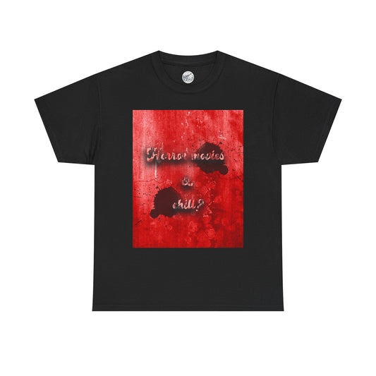 Graphic Tee – 'Horror movies & chill’ Ink Splash Design