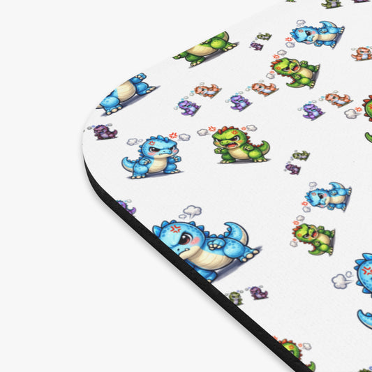 Cute Pixel Dino Pattern Mouse Pad – Retro Gaming Desk Mat