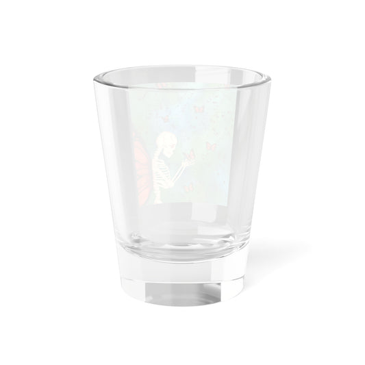 Butterfly Skeleton Shot Glass — Gothic Floral 1.5oz Shooter
