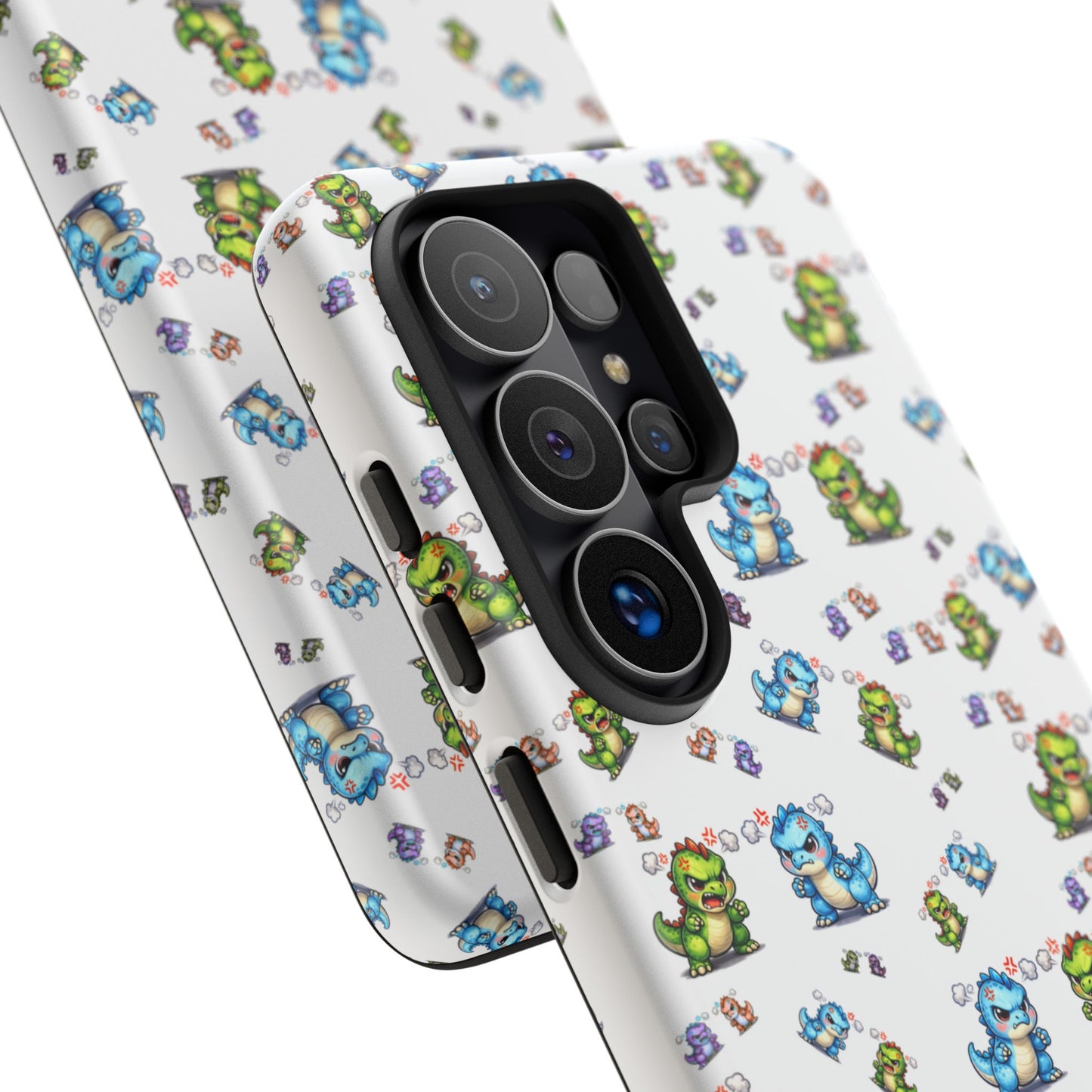 Cute Dino Pattern Phone Case — Playful Cartoon Dinosaur Tough Phone Cover