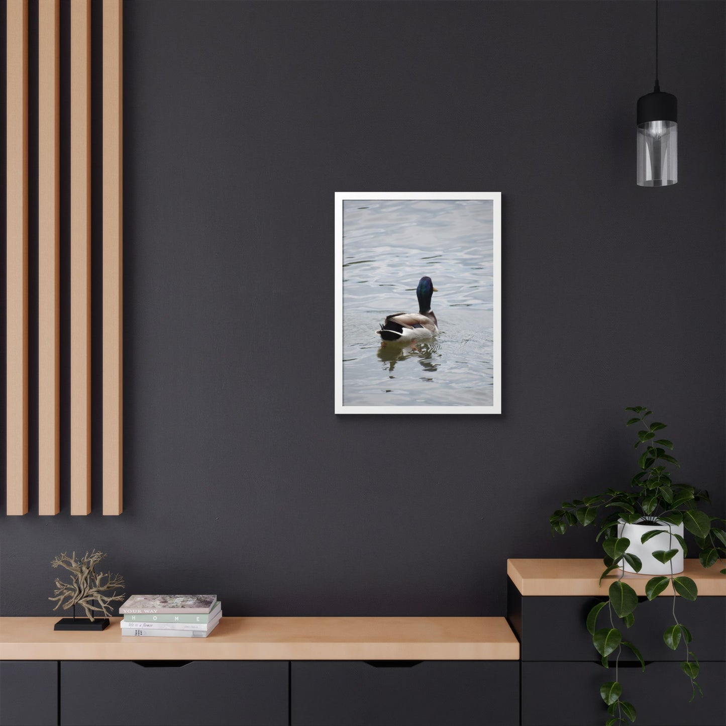 Mallard Duck Framed Poster – Serene Waterfowl Photography Wall Art