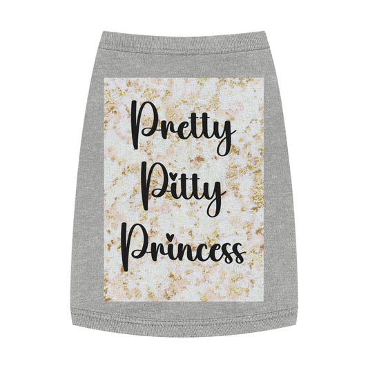 Pet Tank Top — "Pretty Pitty Princess" Cute Sparkle Dog Tank for Small Pits & Pitbull Lovers