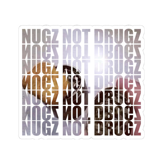 Kiss-Cut Sticker — "Nugz Not Drugz" Retro Text Laptop Decal