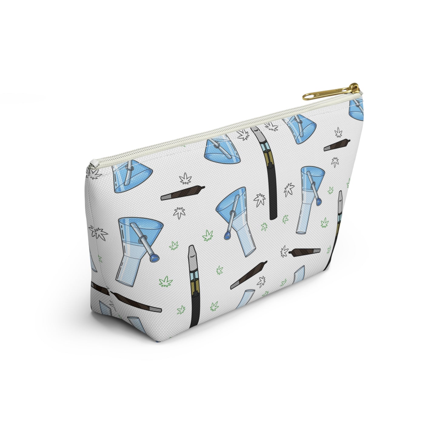 Vape & Accessories Pattern T-Bottom Accessory Pouch — Travel Makeup & Gadget Organizer