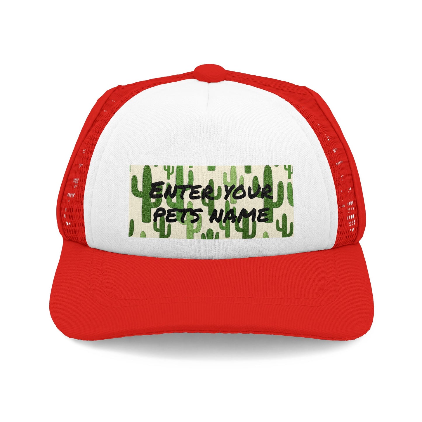 Custom Pet Name Trucker Hat — cactus print Dog Foam Cap