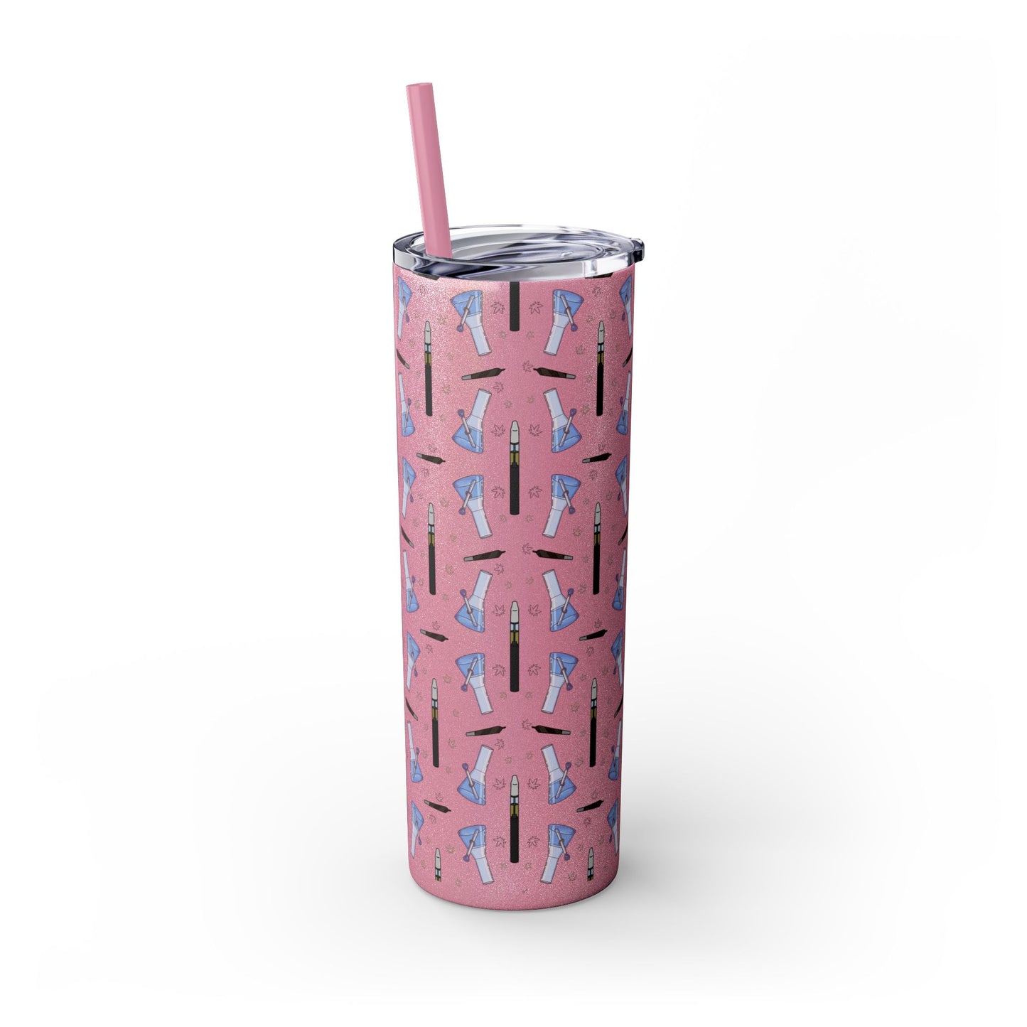 20oz Skinny Tumbler – Bongs & Penjamin Pattern | Travel Straw Cup for Stylists