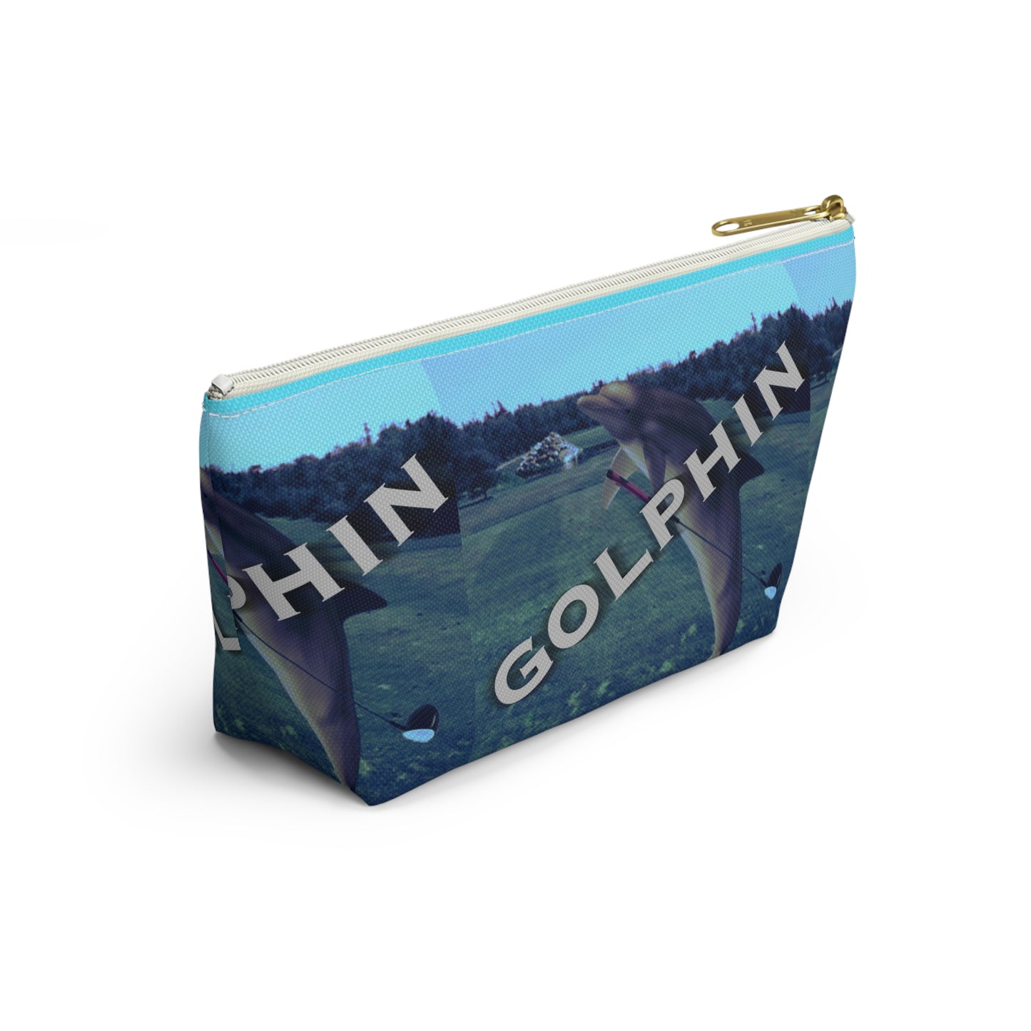 Golphin Dolphin Print Accessory Pouch — T‑Bottom Cosmetic Bag