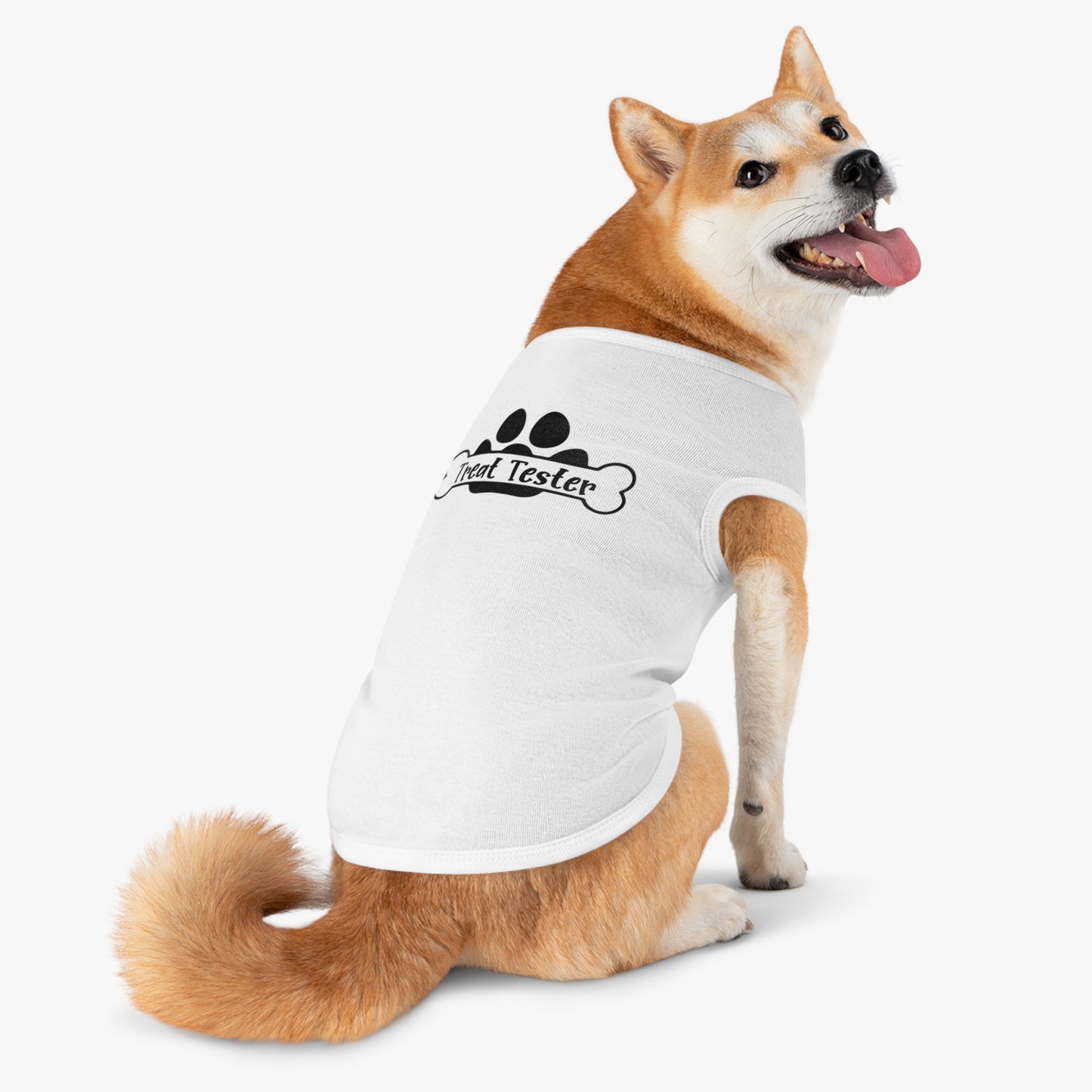 Pet Tank Top - "Treat Tester" Paw Print Bone Dog Shirt