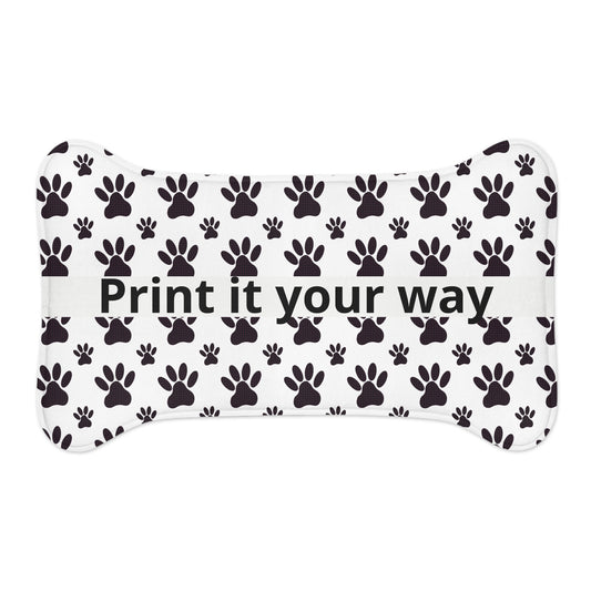 Paw Print Pet Feeding Mat — Customizable Non-Slip Placemat for Dogs & Cats