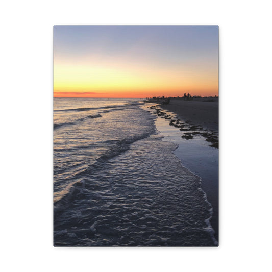 Sunset Beach Canvas Print — Coastal Wall Art for Living Room & Bedroom