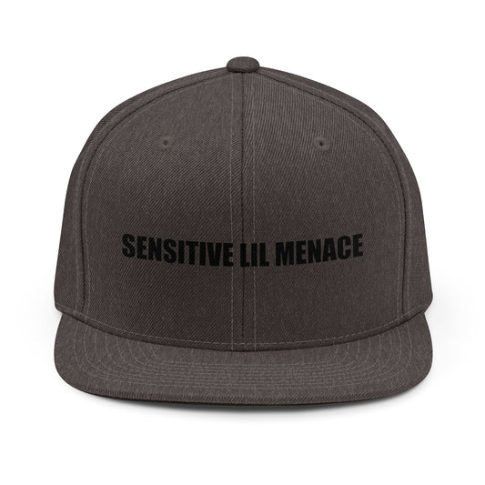 Sensitive Lil Menace Snapback Hat — Bold Embroidered Streetwear Cap