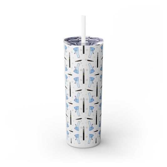 20oz Skinny Tumbler – Bongs & Penjamin Pattern | Travel Straw Cup for Stylists