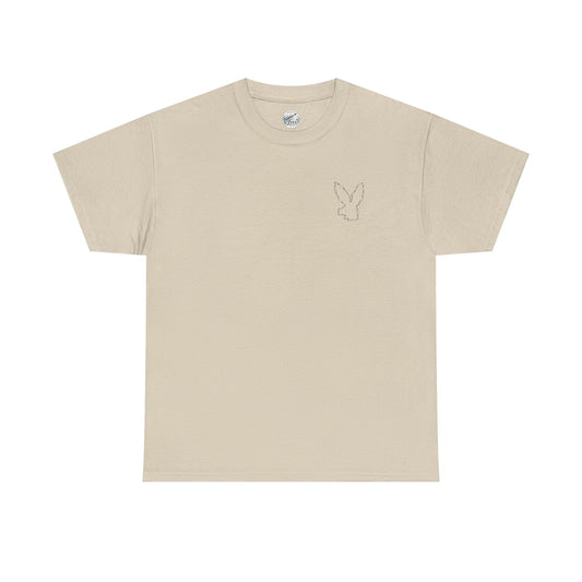 Bunny Outline Tee — Minimal Floral Rabbit Graphic T‑Shirt