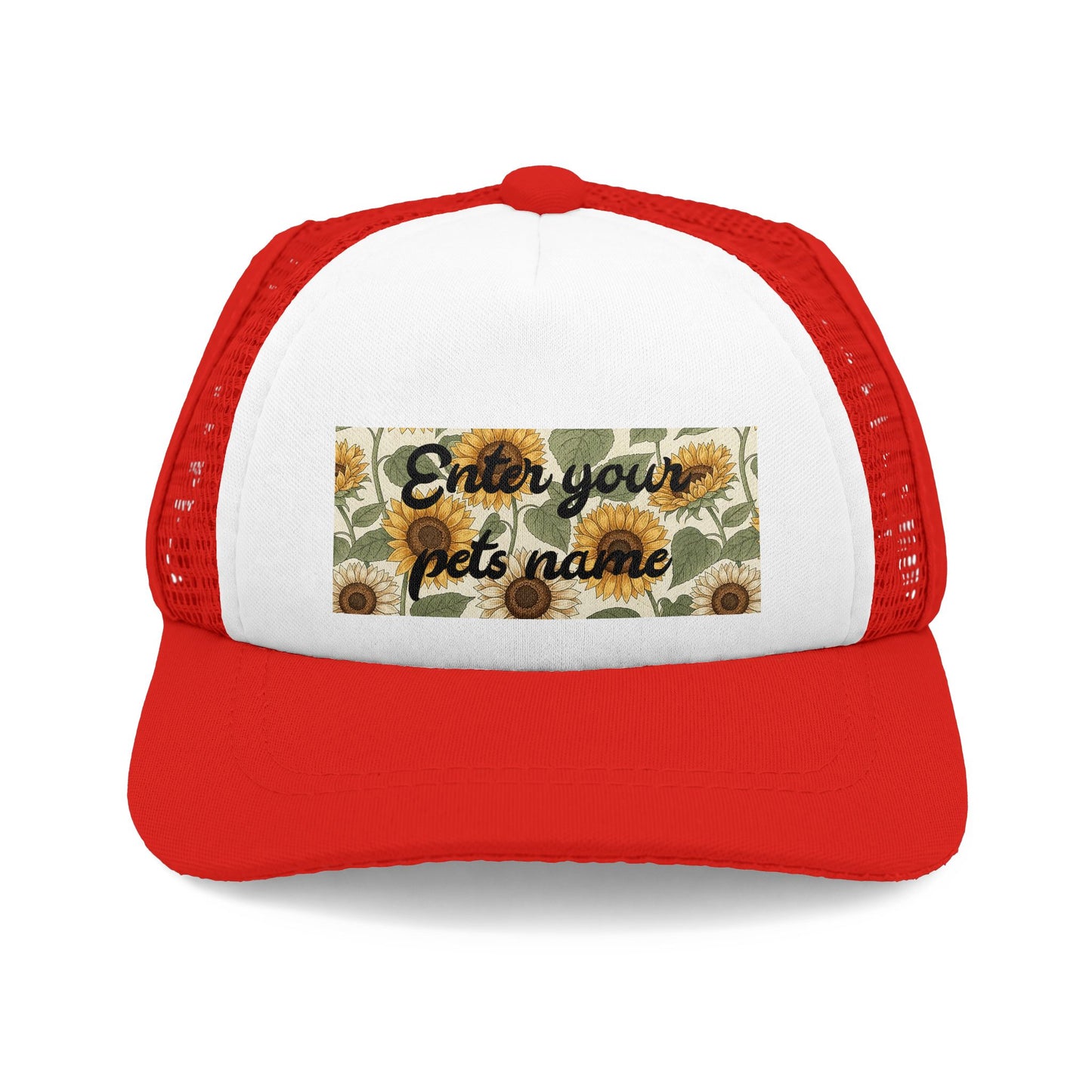 Personalized Sunflower Dog Trucker Hat
