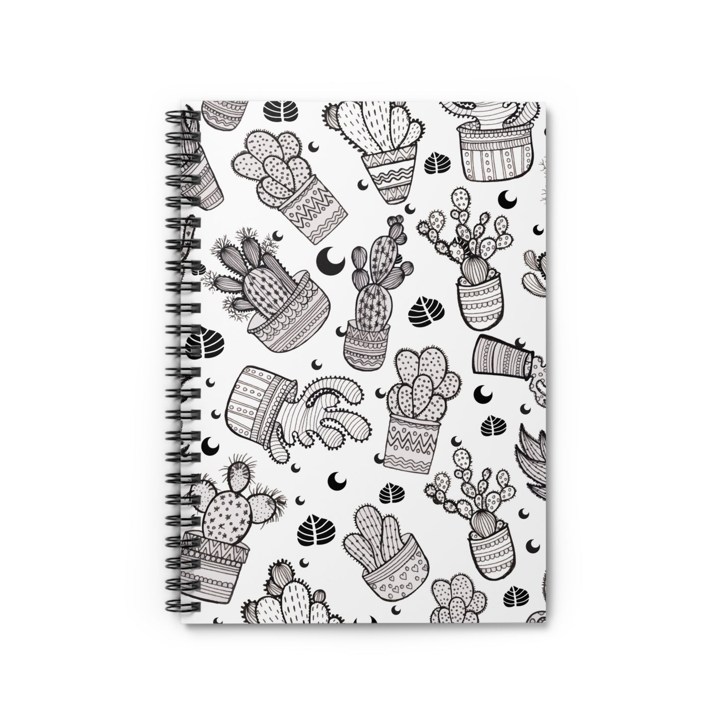 Cactus Pattern Spiral Notebook — Ruled Journal for Plant Lovers
