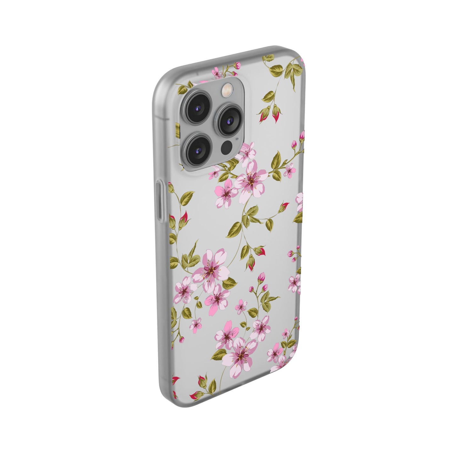 Floral Pink Blossom Flexi Case — Slim Protective Phone Case with Watercolor Cherry Blossom Design