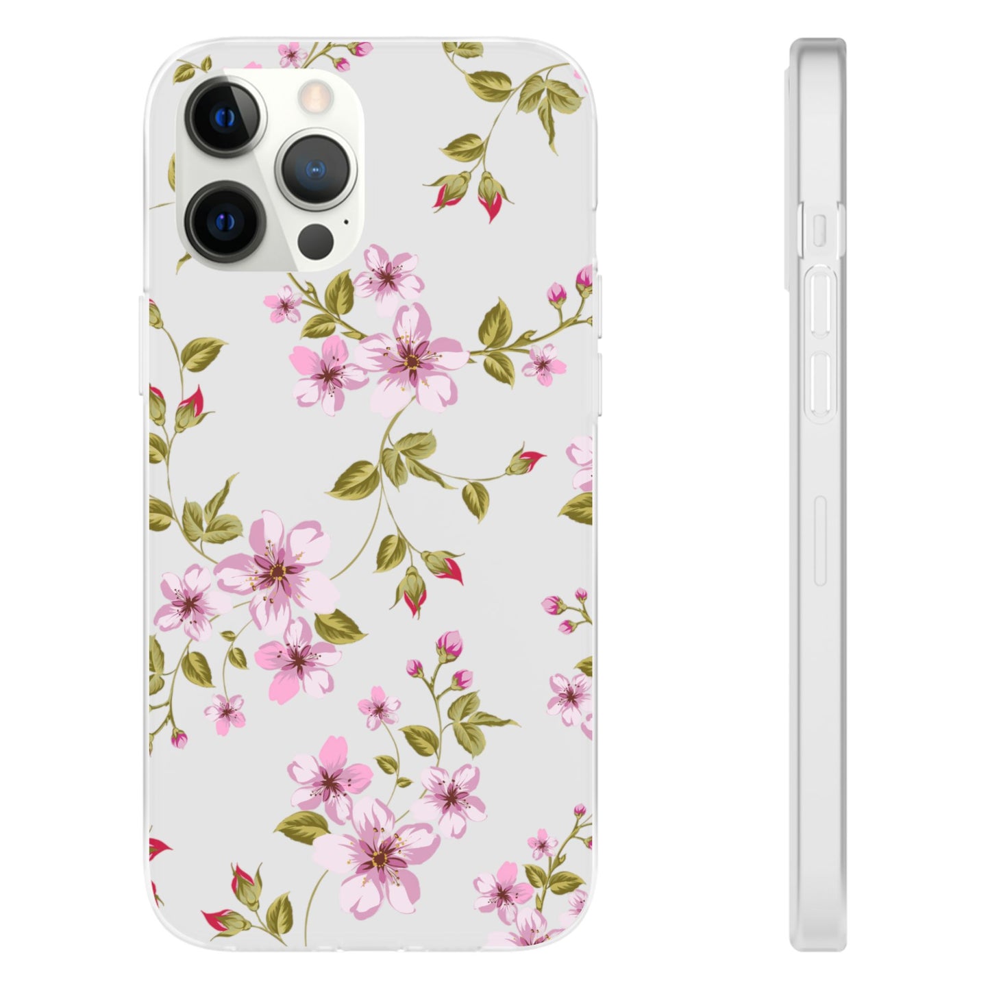 Floral Pink Blossom Flexi Case — Slim Protective Phone Case with Watercolor Cherry Blossom Design