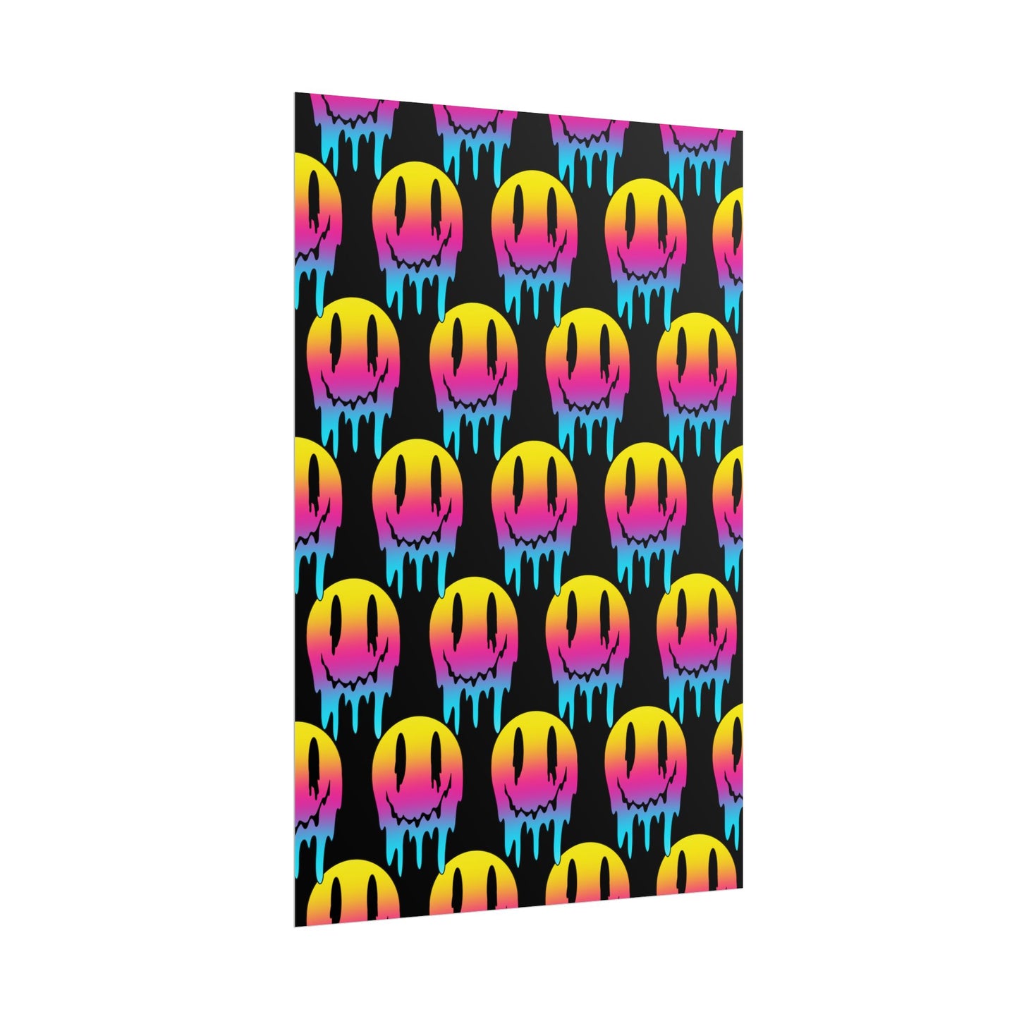 Neon Drip Smiley Poster