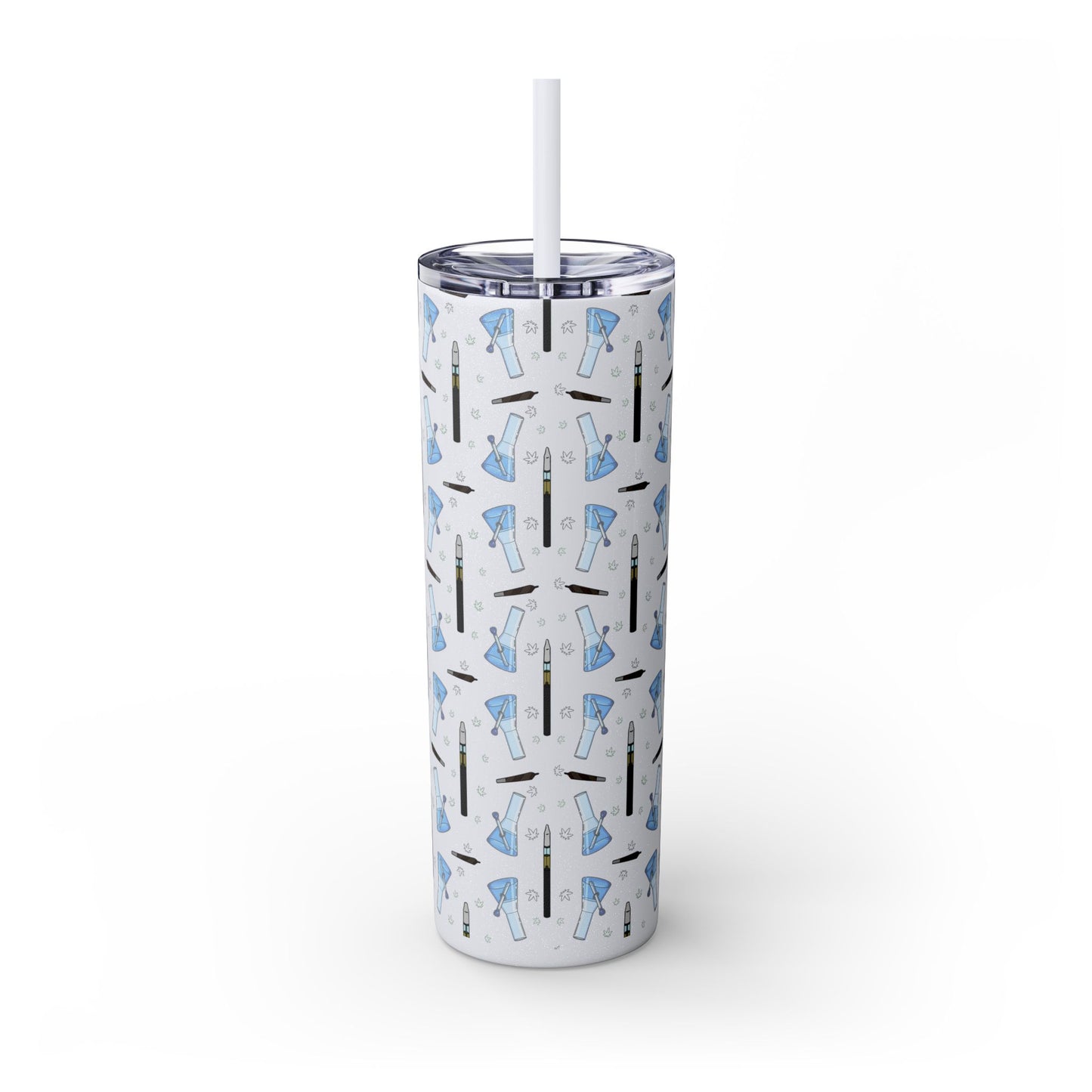 20oz Skinny Tumbler – Bongs & Penjamin Pattern | Travel Straw Cup for Stylists
