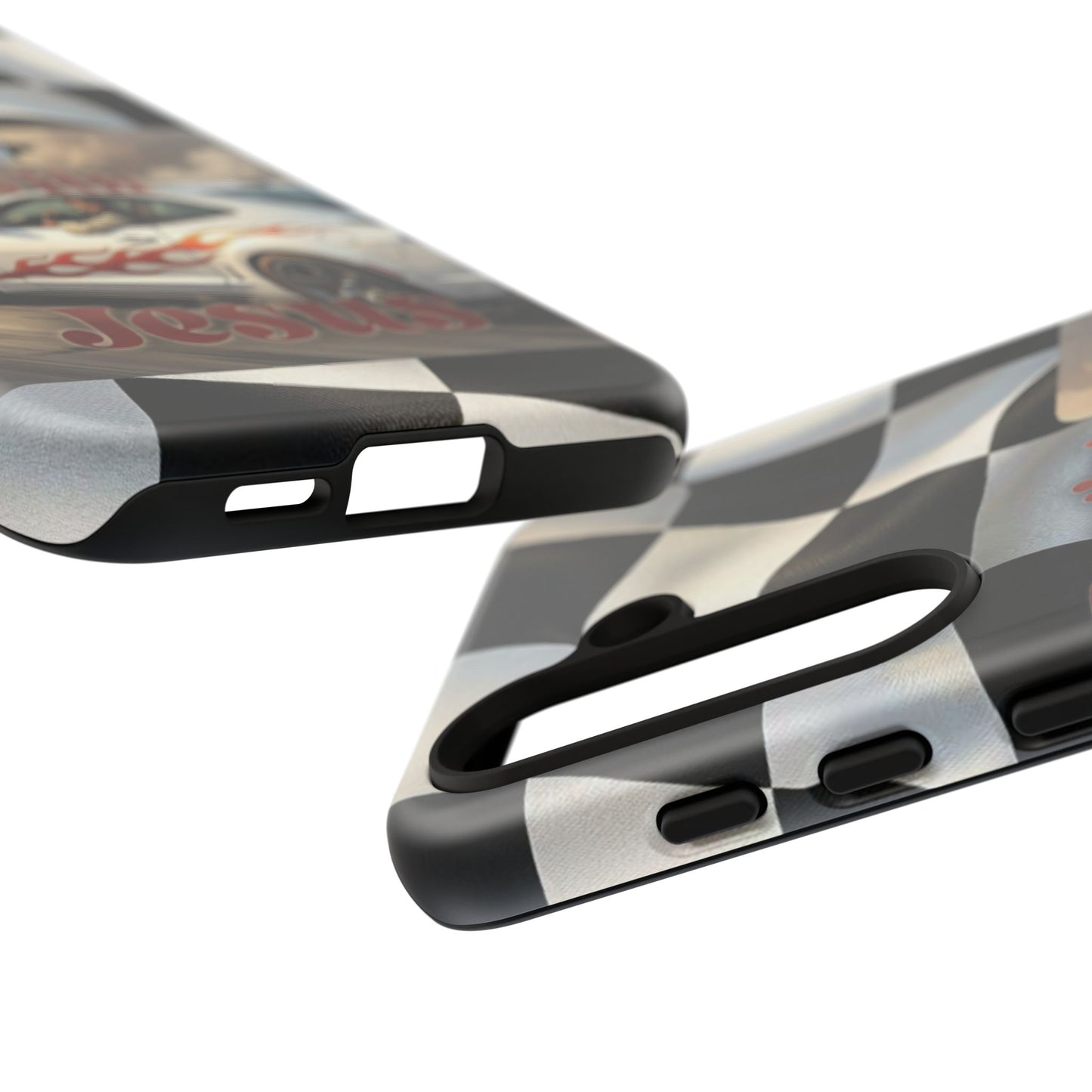 Phone Case — "Dragin' With Jesus" Racing Checkered flag - Samsung / Google phones