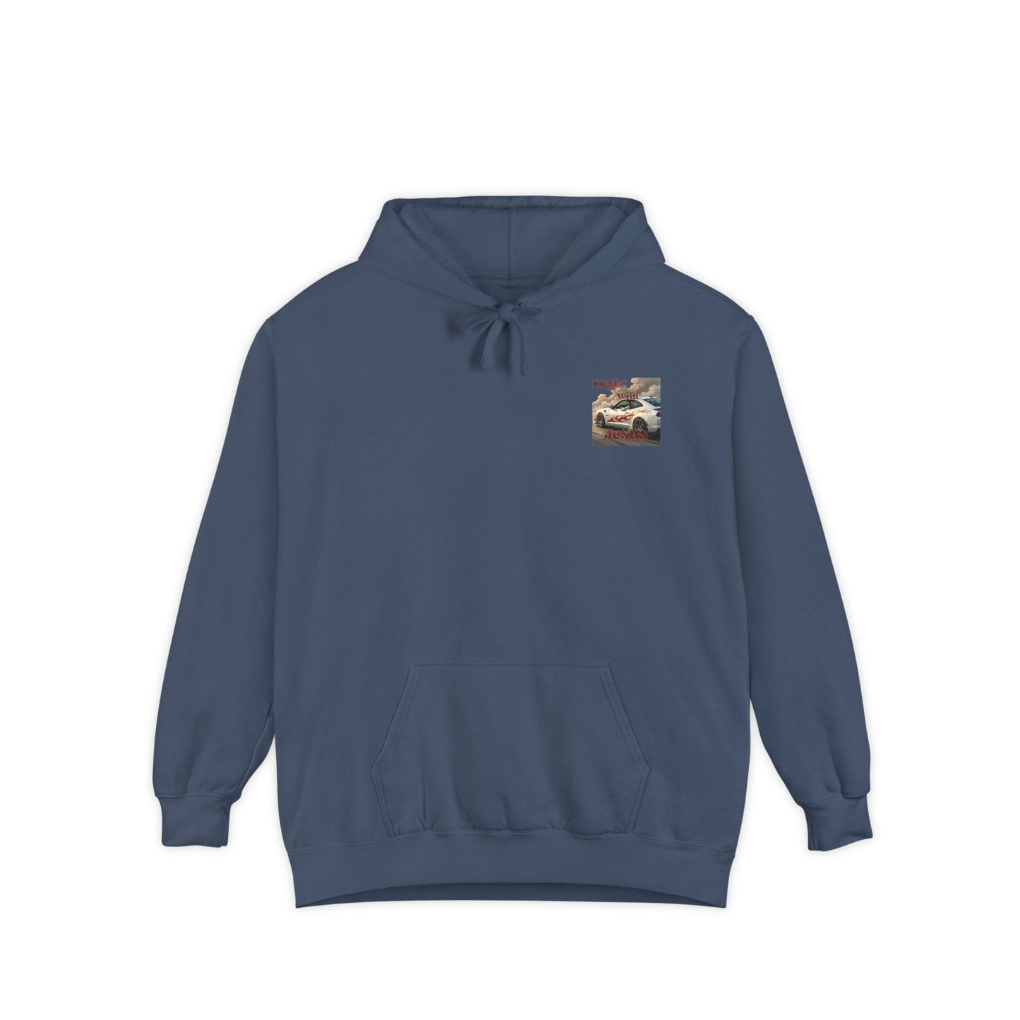 Dragin with Jesus Hoodie — Small Chest Print