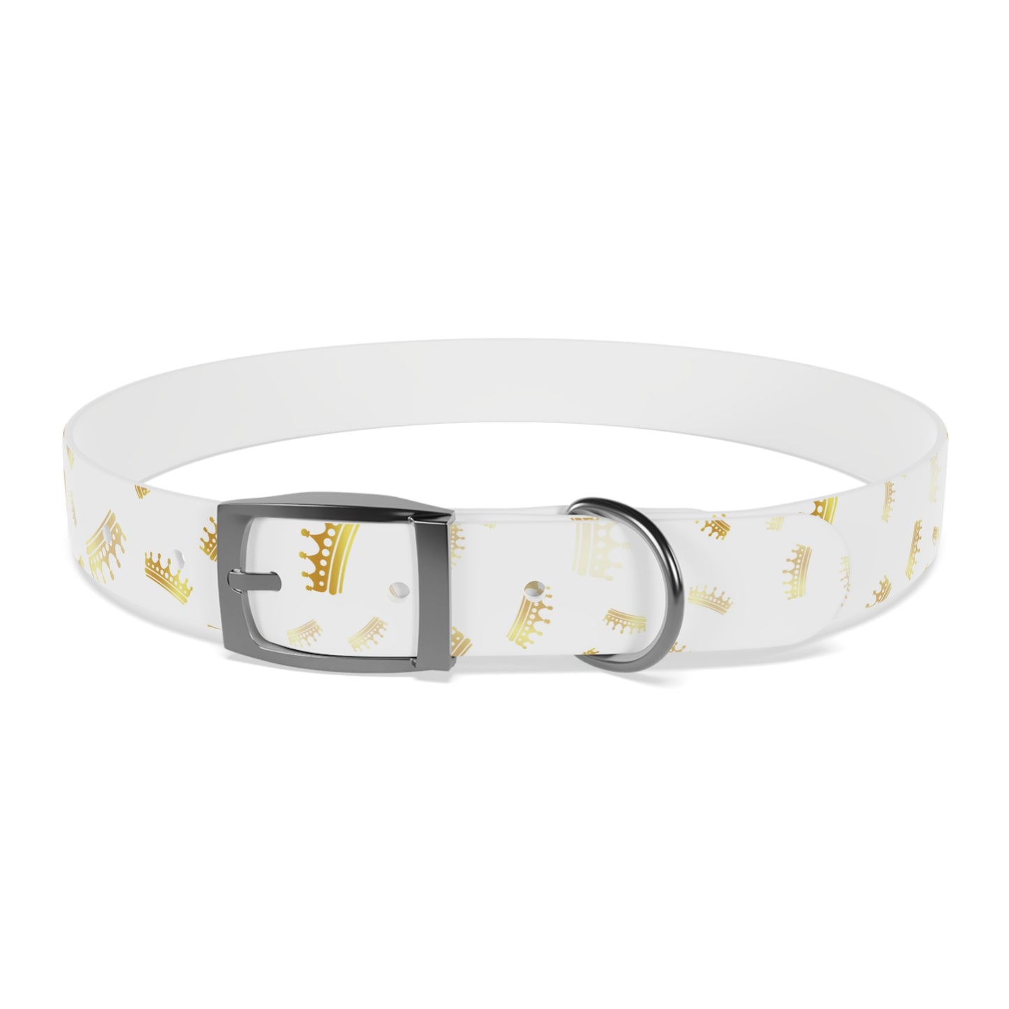 Gold Crown Pattern Dog Collar — Royal Pet Collar for Small & Large Dogs