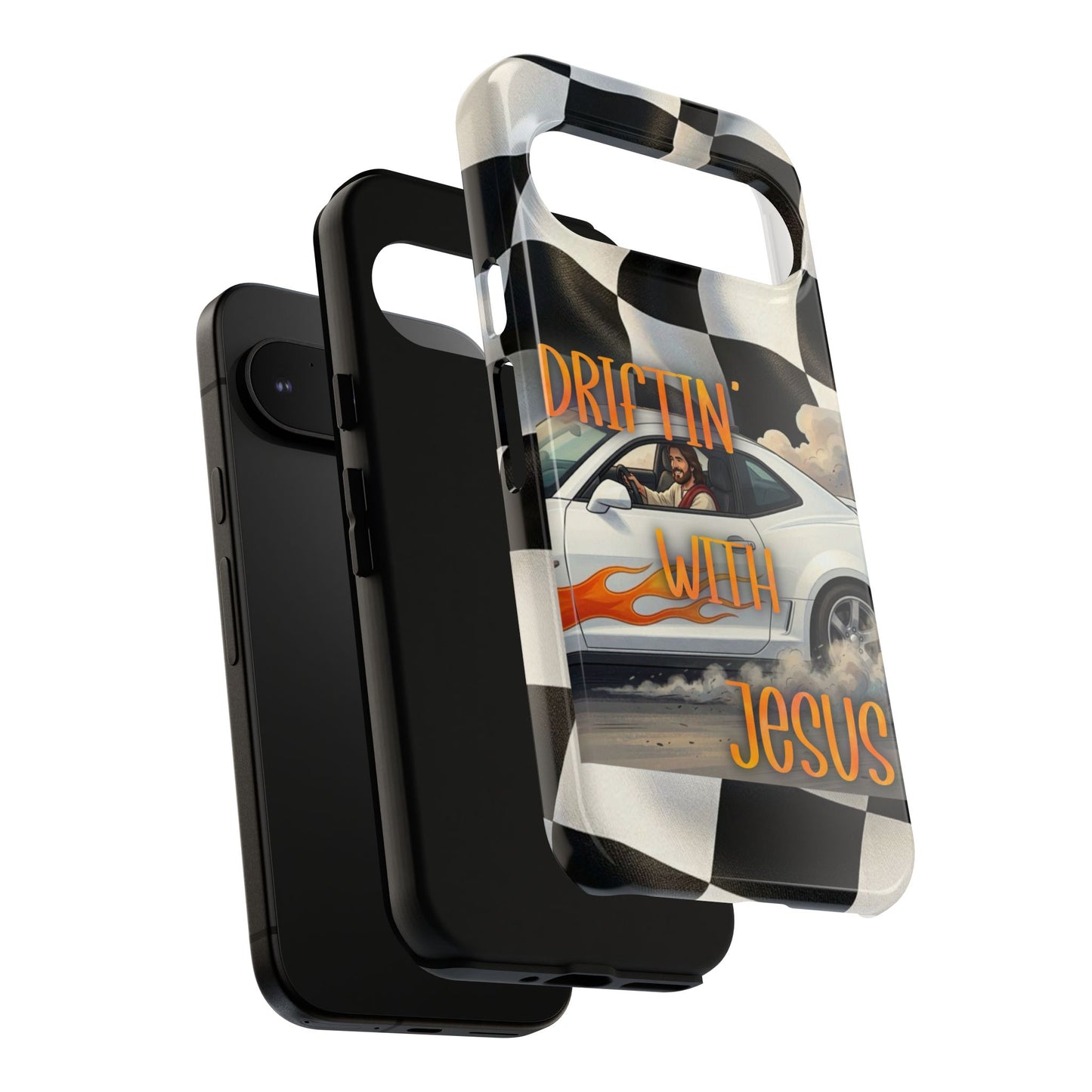 Phone Case — "Driftin' With Jesus" Racing Crosscheck Design - Samsung/ Google phones