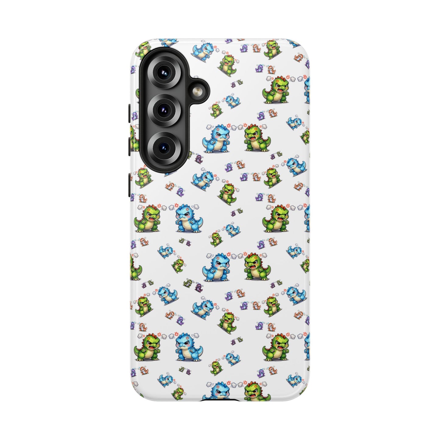 Cute Dino Pattern Phone Case — Playful Cartoon Dinosaur Tough Phone Cover