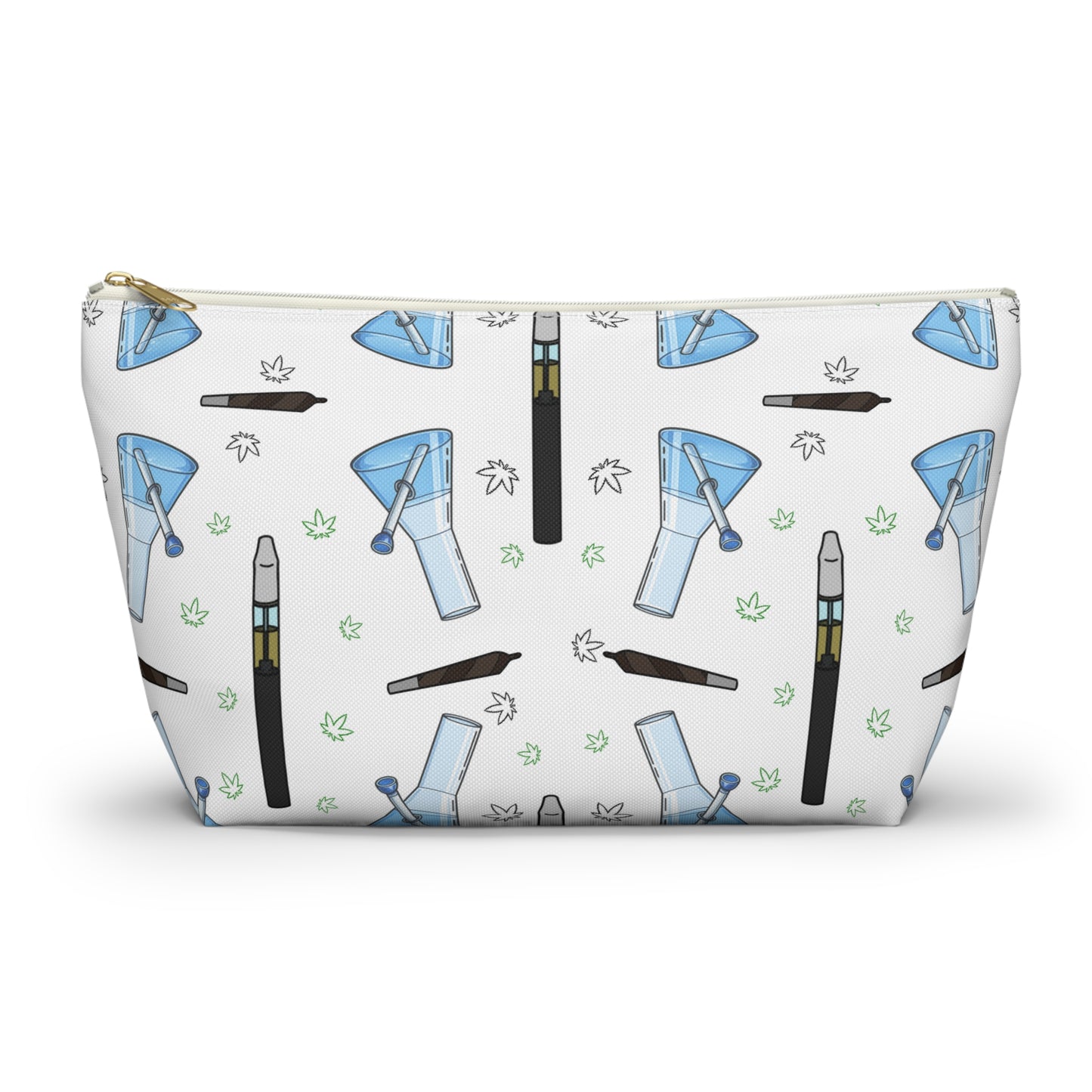 Vape & Accessories Pattern T-Bottom Accessory Pouch — Travel Makeup & Gadget Organizer