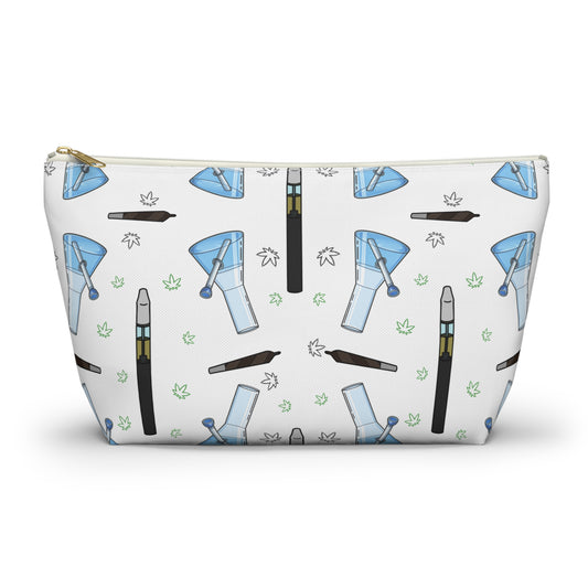 Vape & Accessories Pattern T-Bottom Accessory Pouch — Travel Makeup & Gadget Organizer