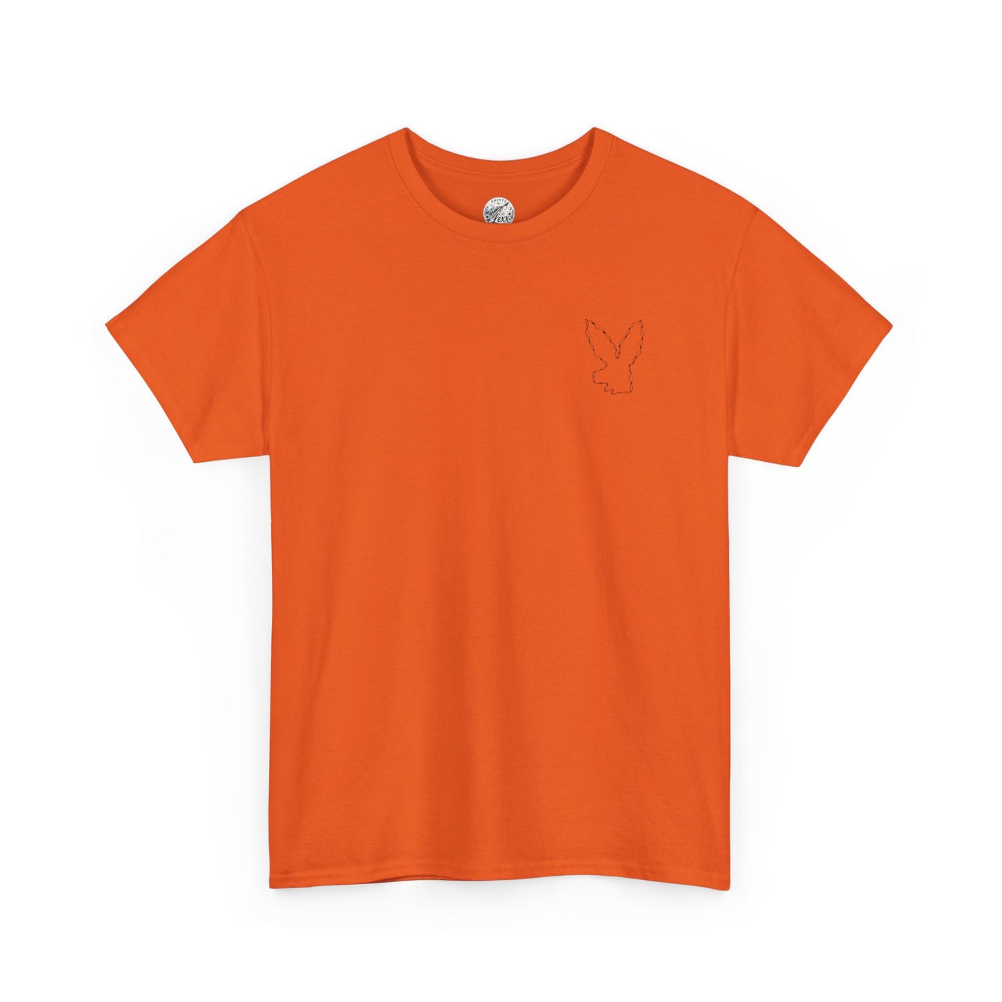 Bunny Outline Tee — Minimal Floral Rabbit Graphic T‑Shirt