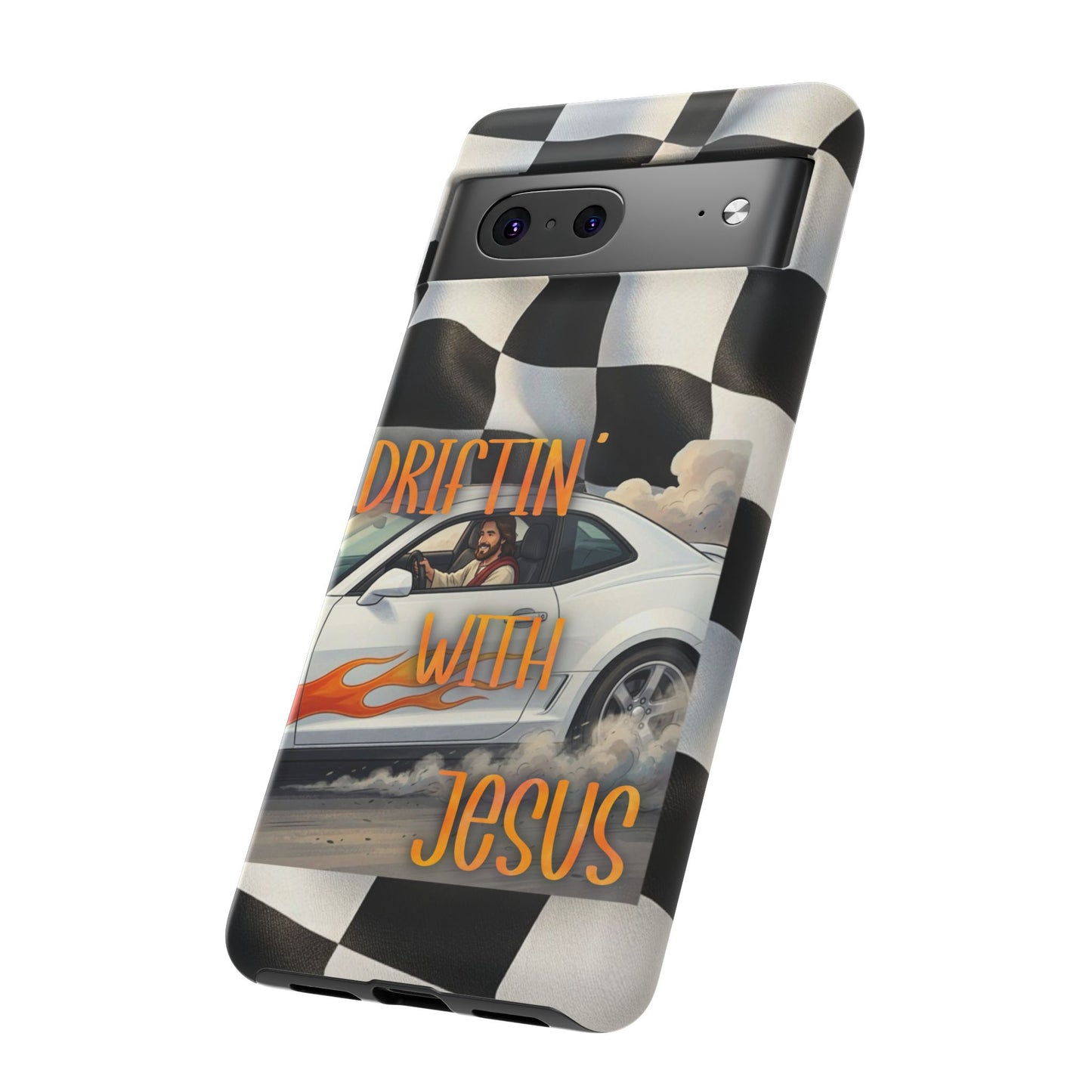 Phone Case — "Driftin' With Jesus" Racing Crosscheck Design - Samsung/ Google phones