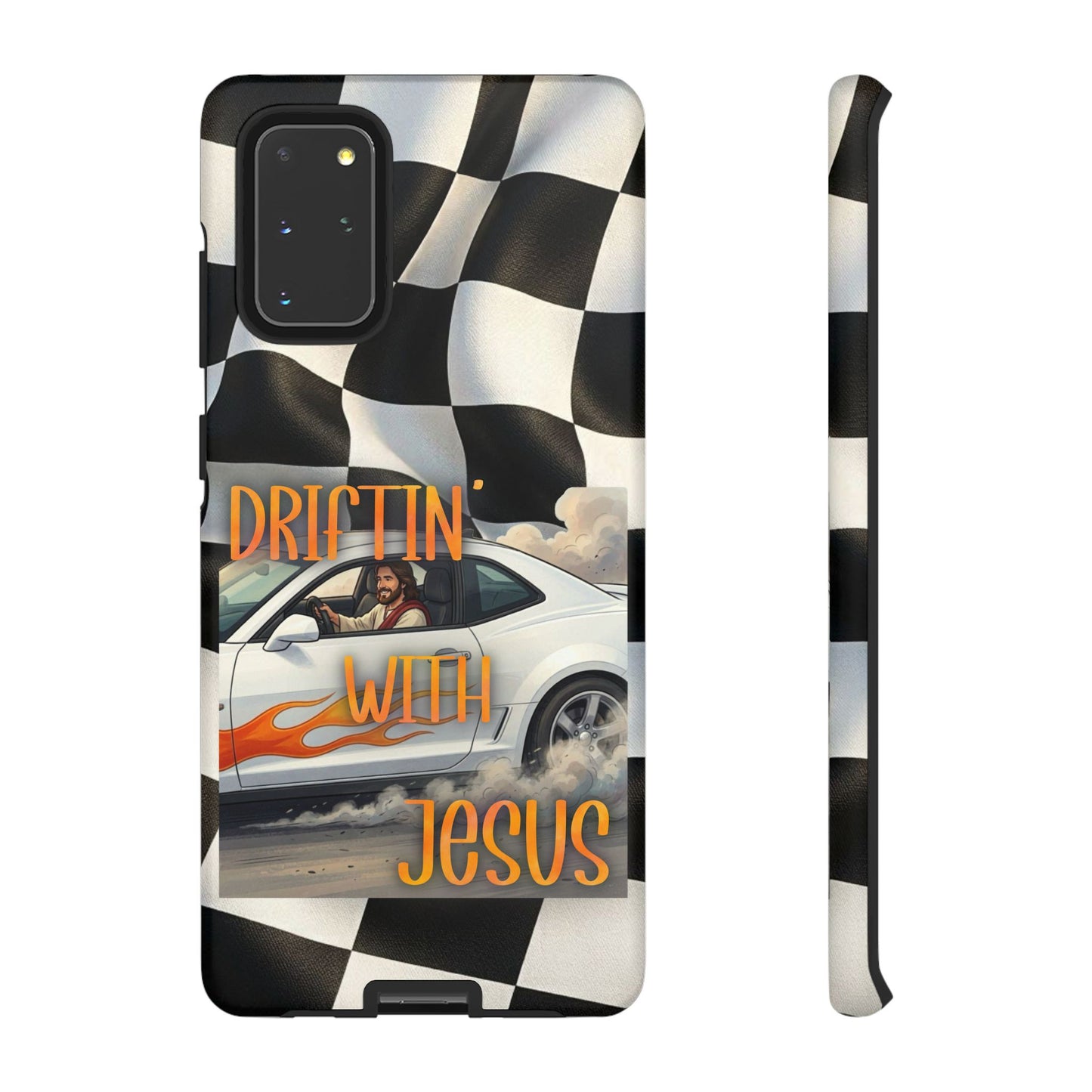 Phone Case — "Driftin' With Jesus" Racing Crosscheck Design - Samsung/ Google phones