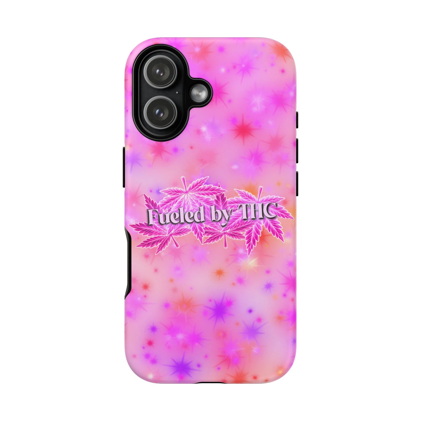Fueled by THC Phone Case — Pink Cannabis Leaf Protective Case