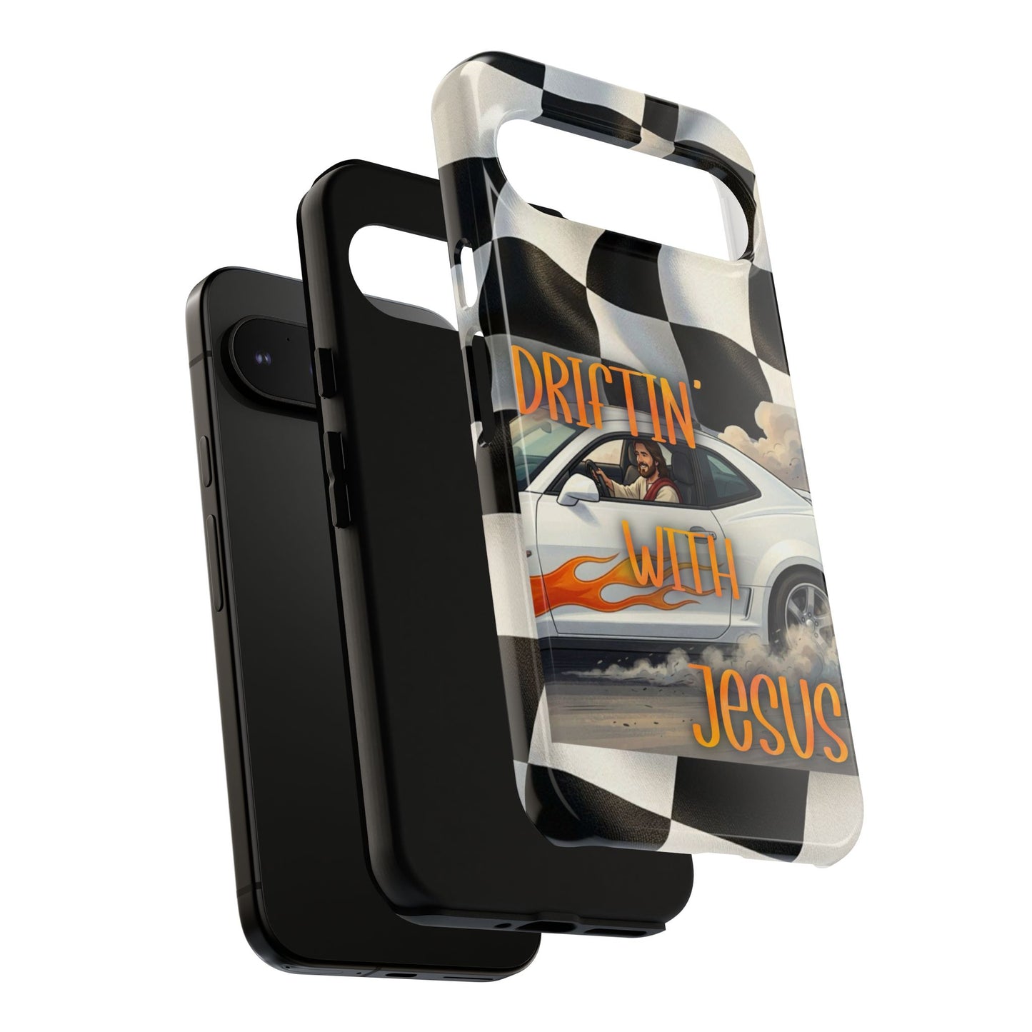Phone Case — "Driftin' With Jesus" Racing Crosscheck Design - Samsung/ Google phones