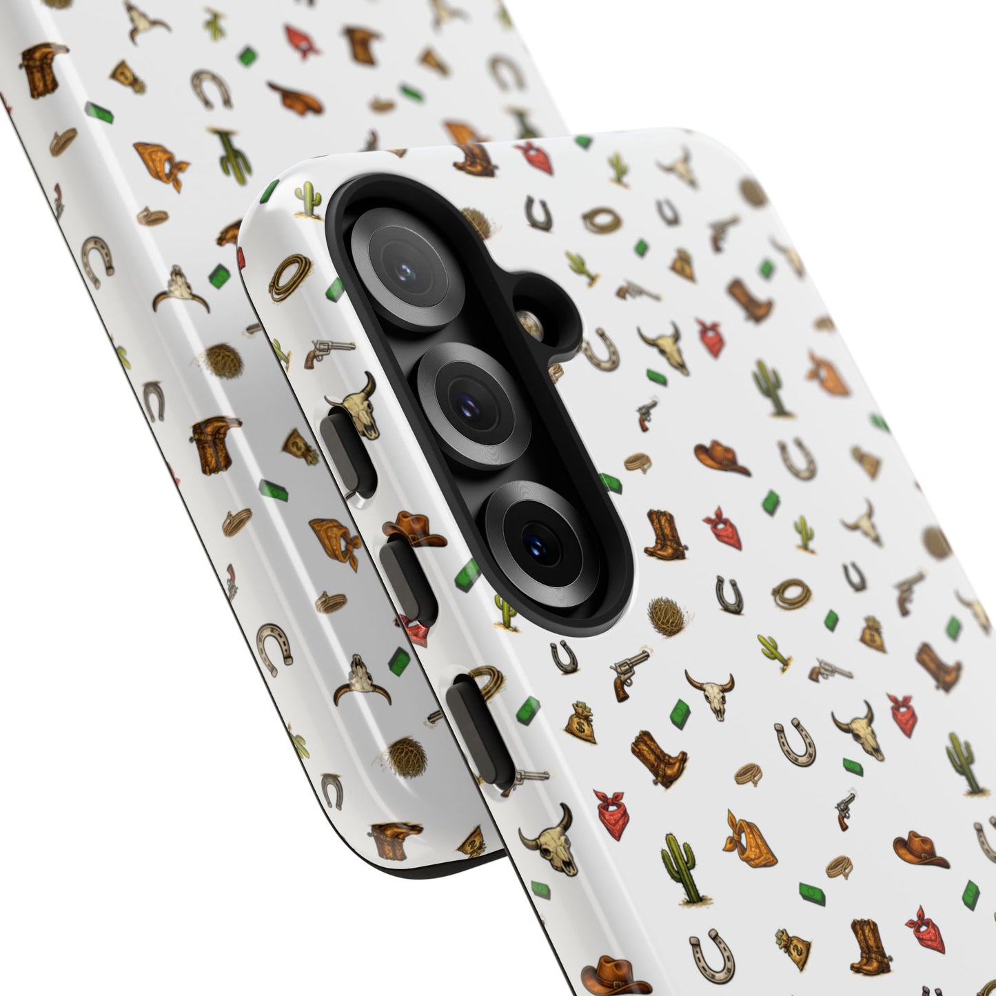 Western Pattern Phone Case — Cowboy Boots, Hats, Horseshoes & Cactus Tough Case
