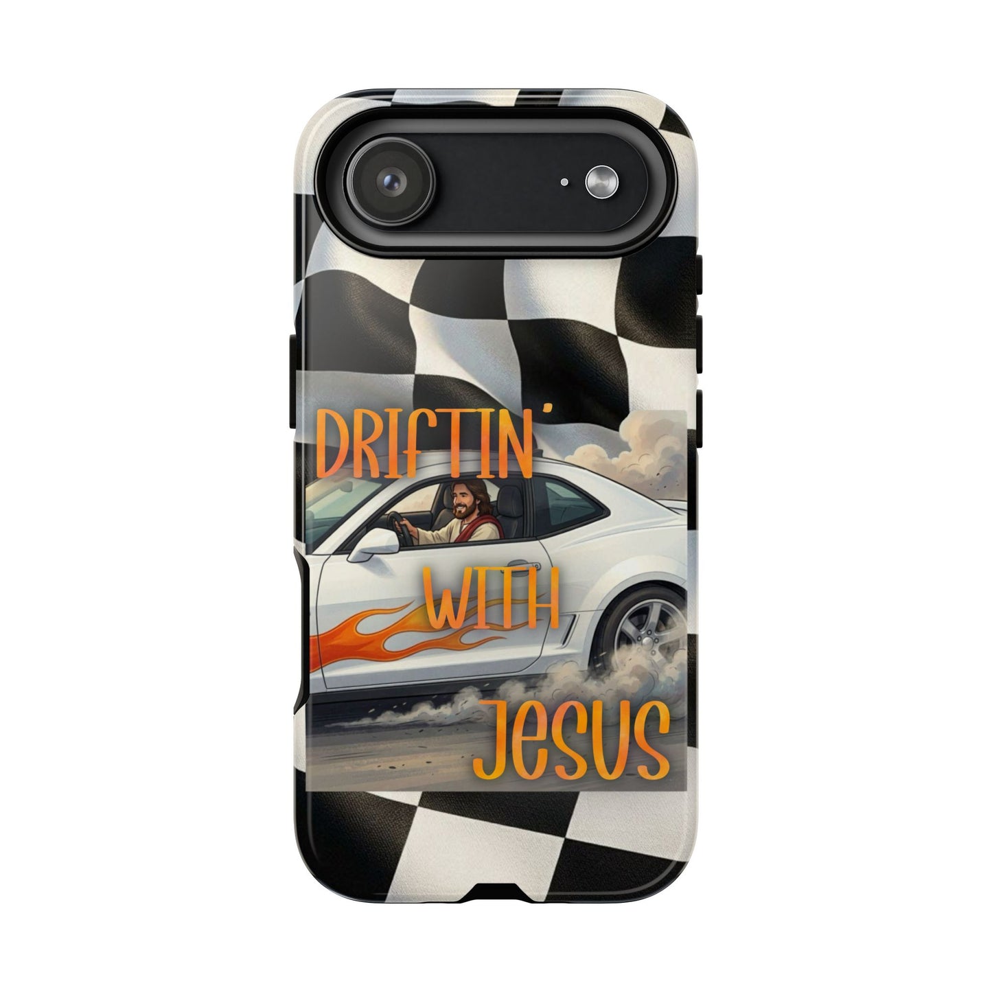 Phone Case — "Driftin' with Jesus" Racing Flag Design- iPhone
