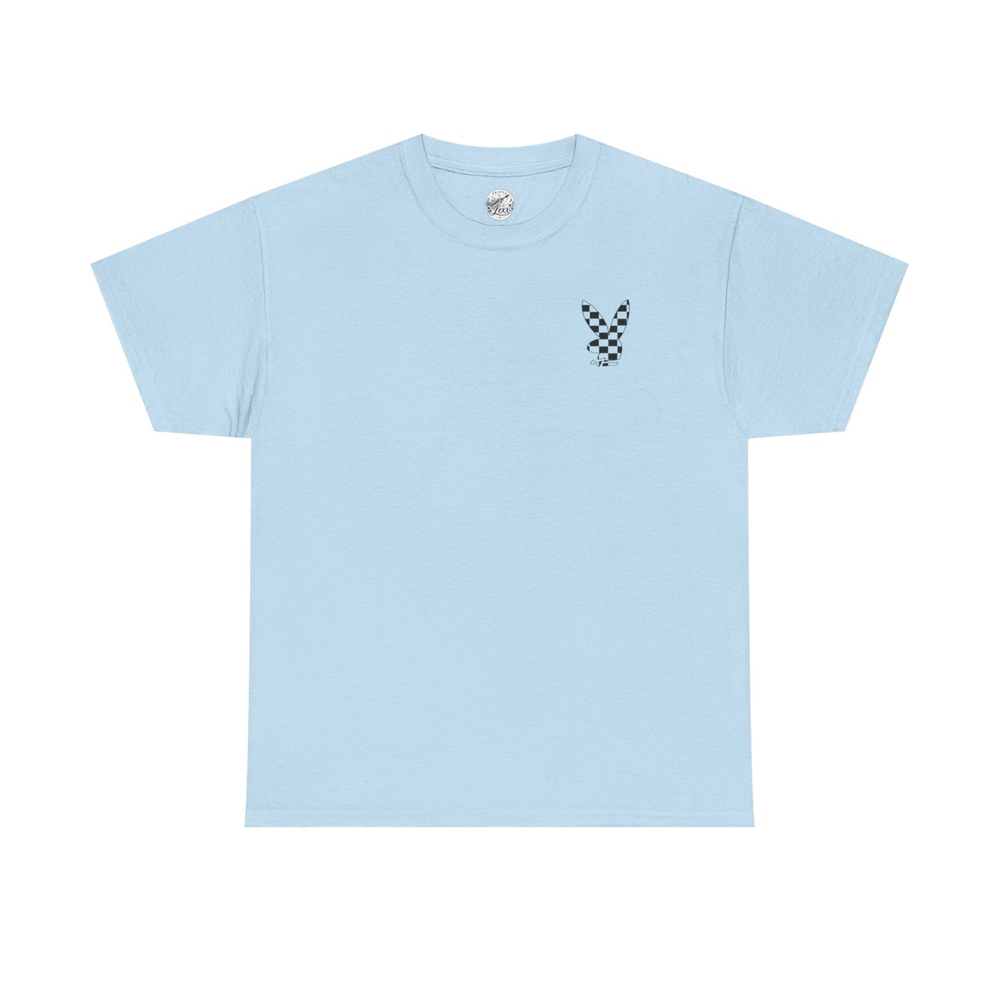 Checkerboard Bunny Tee — Retro Skate-Inspired Graphic T-Shirt
