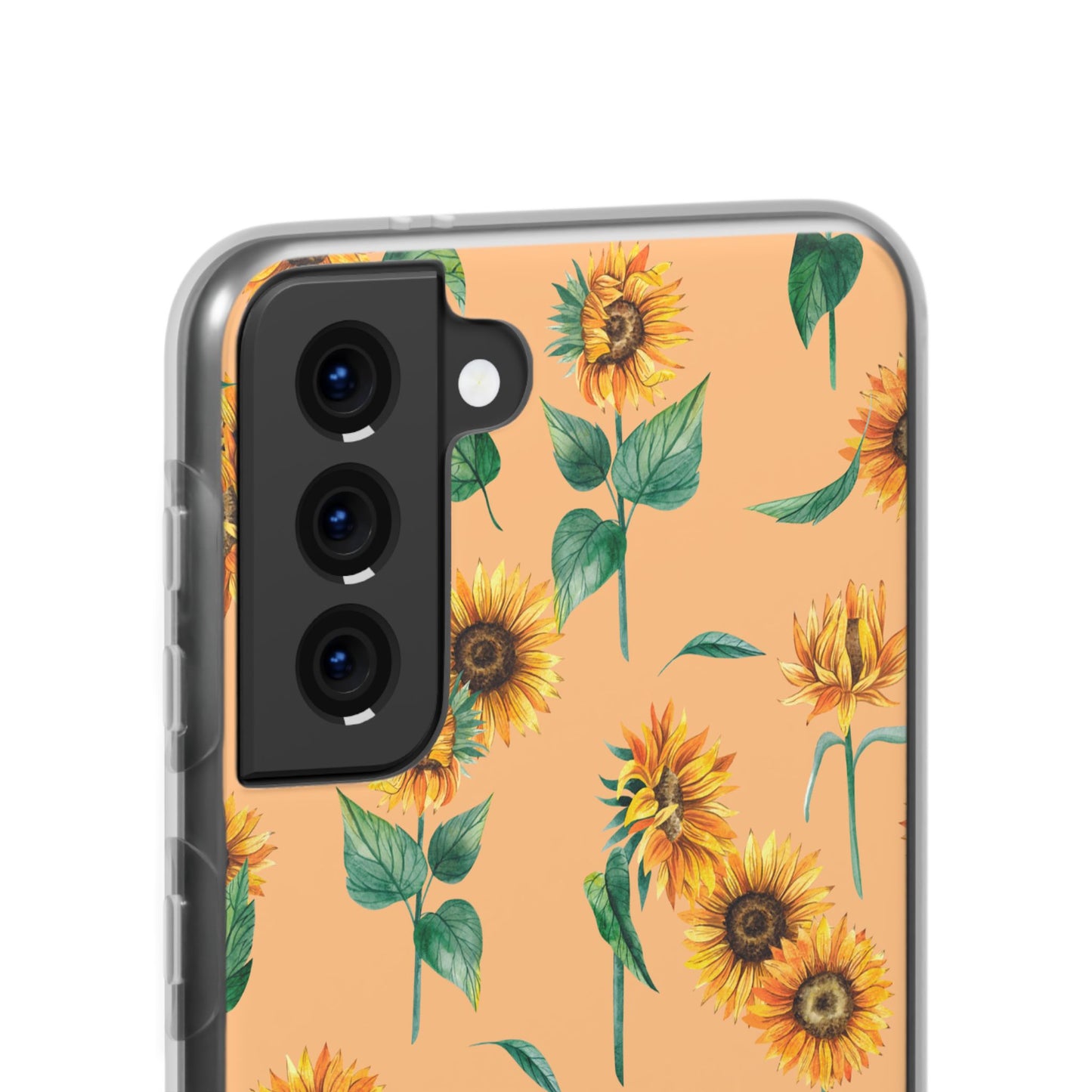 Sunflower Pattern Phone Case — Floral Peach Slim Flexi Case
