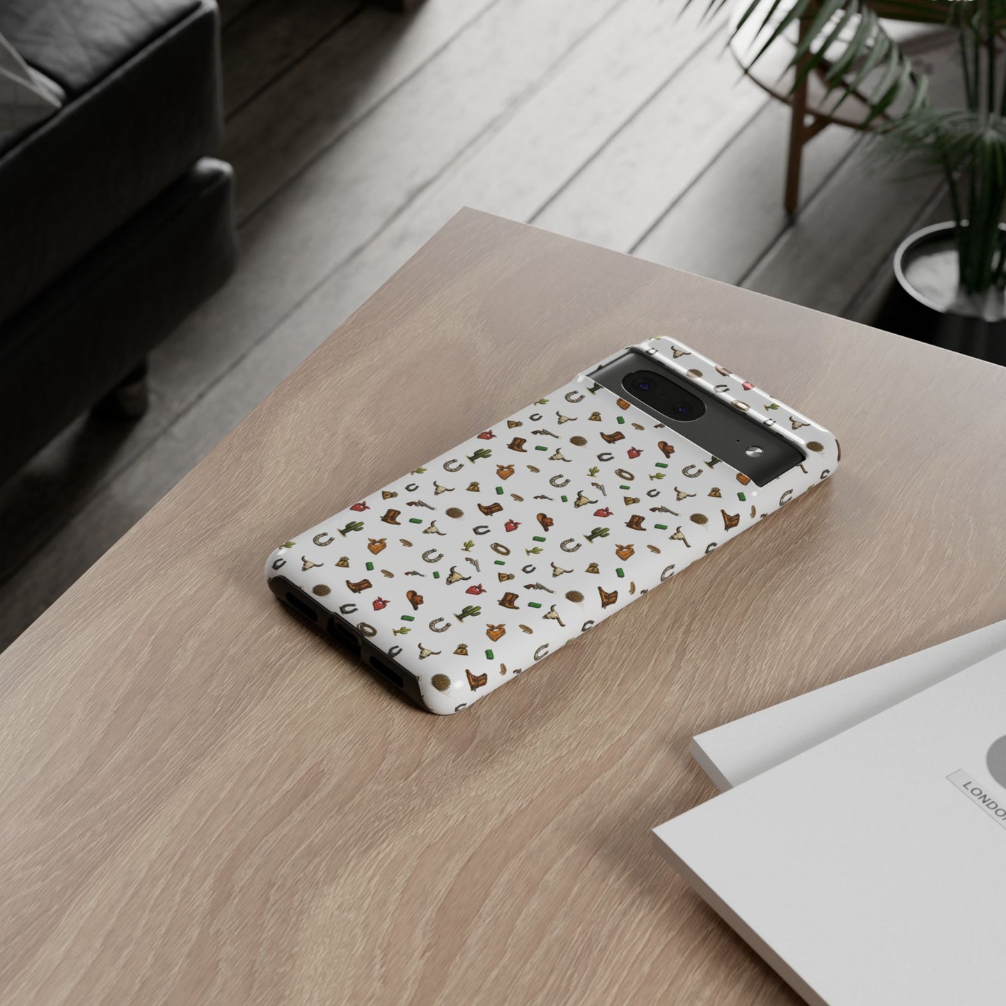 Western Pattern Phone Case — Cowboy Boots, Hats, Horseshoes & Cactus Tough Case