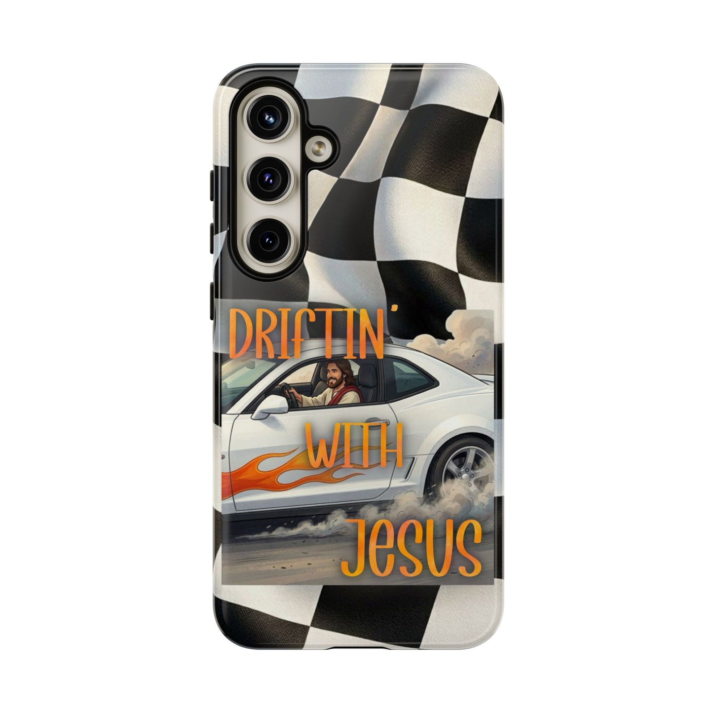 Phone Case — "Driftin' With Jesus" Racing Crosscheck Design - Samsung/ Google phones
