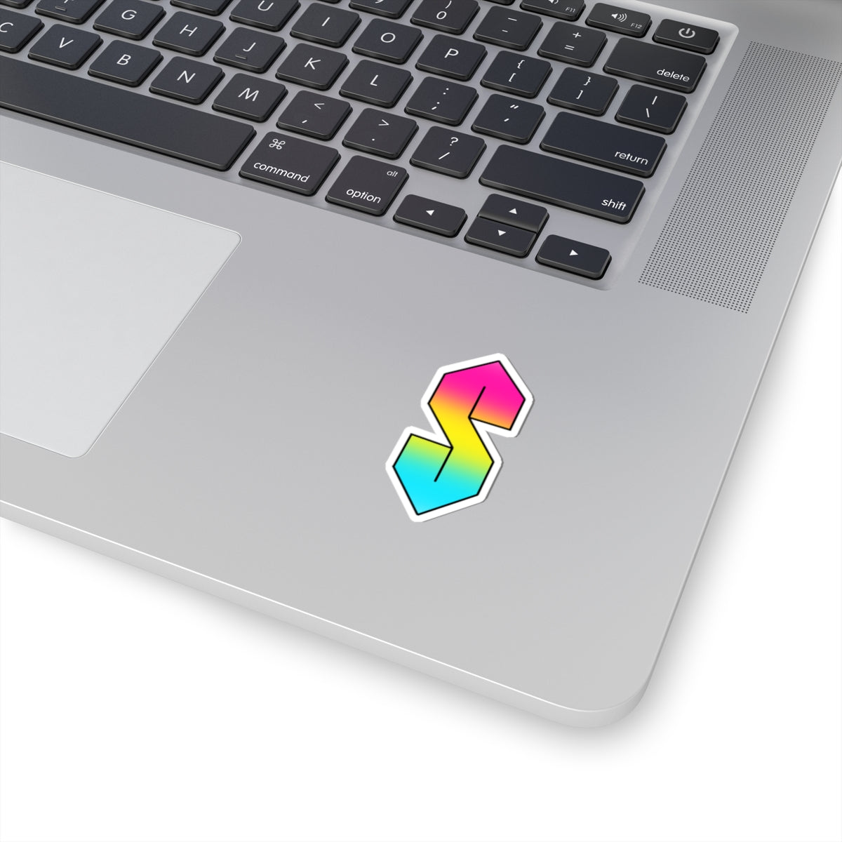 Retro Gradient 'S' Kiss-Cut Sticker — Neon 90s Laptop Decal