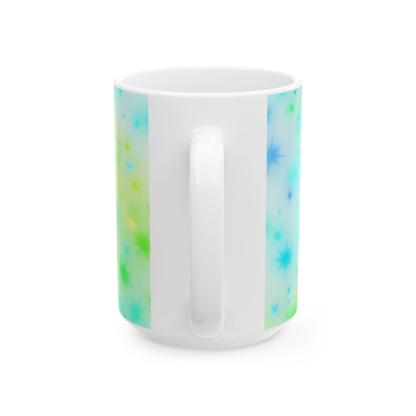 Ceramic Mug — "Smoke blunt Serve cunt" Colorful Starburst Graphic