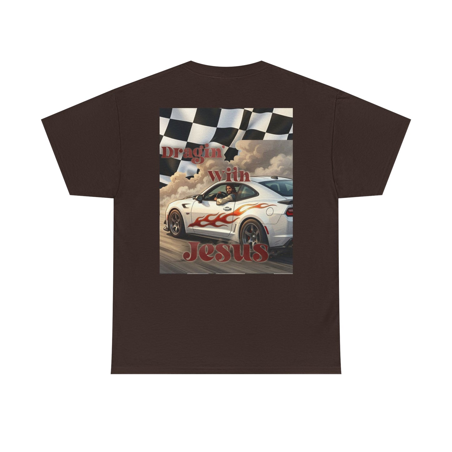 T-Shirt — "Dragin' With Jesus" Retro Racing Graphic Tee
