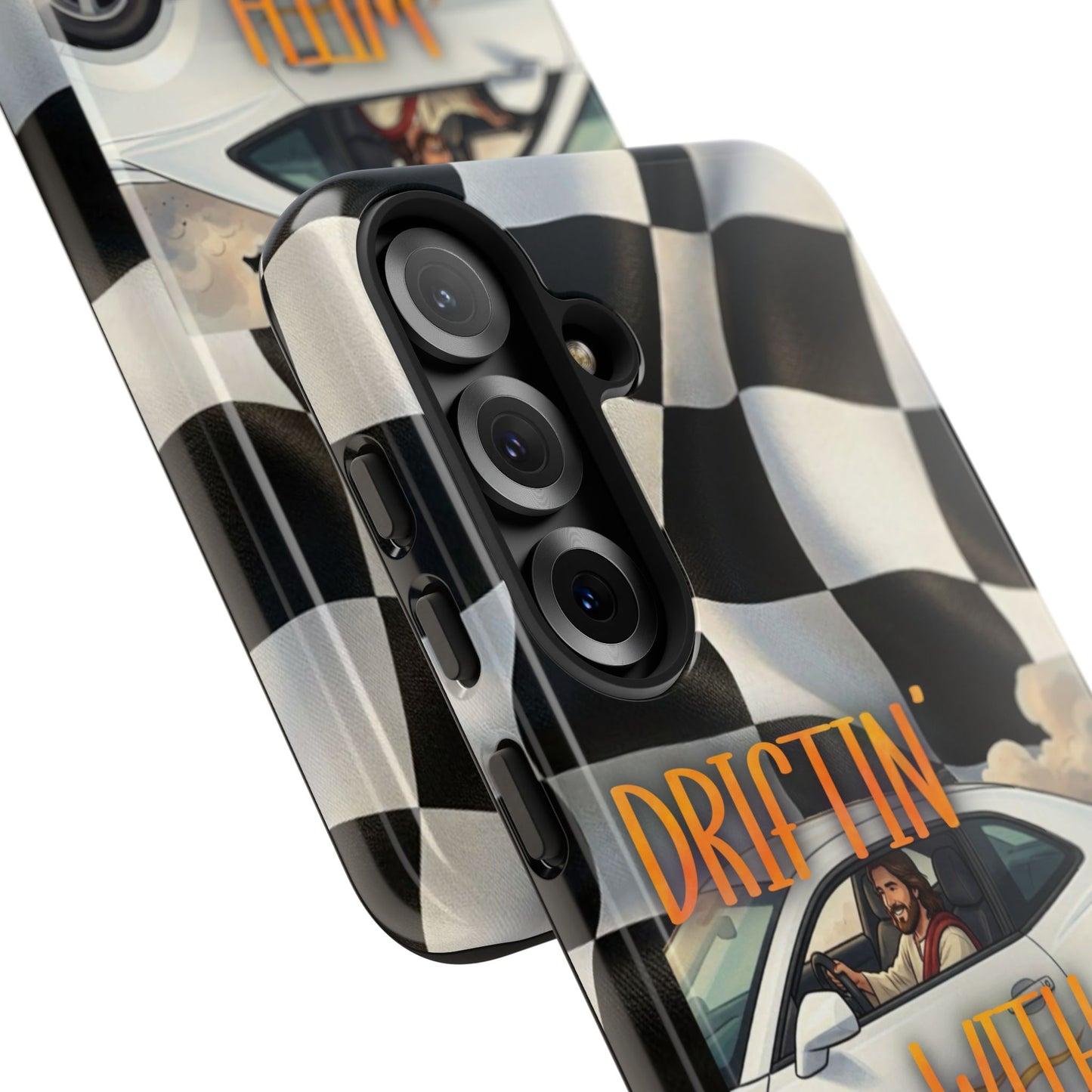 Phone Case — "Driftin' With Jesus" Racing Crosscheck Design - Samsung/ Google phones