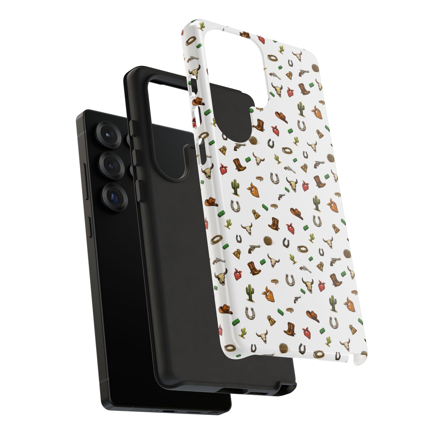 Western Pattern Phone Case — Cowboy Boots, Hats, Horseshoes & Cactus Tough Case
