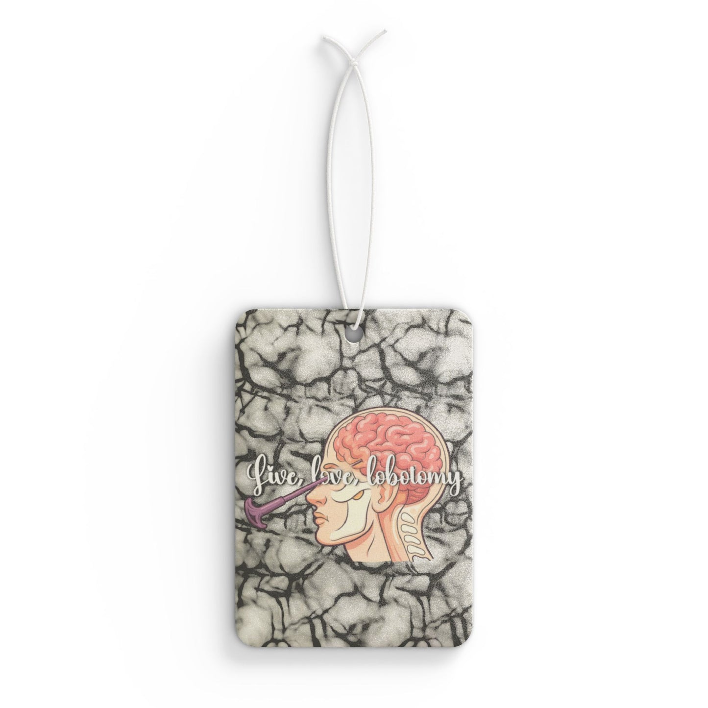 Brain Anatomy Car Air Freshener — Retro Medical Illustration Scented Decor
