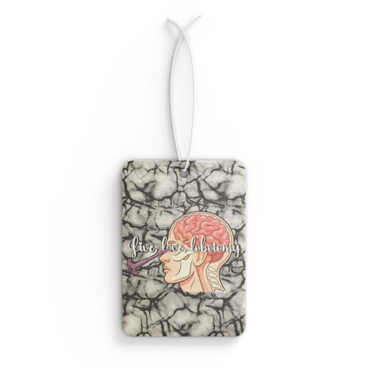 Brain Anatomy Car Air Freshener — Retro Medical Illustration Scented Decor