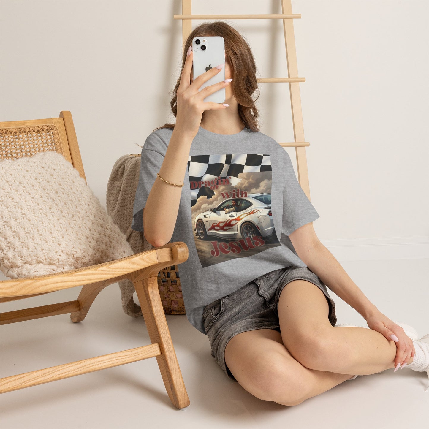 Racing With Jesus T-Shirt — Faith & Speed Graphic Tee