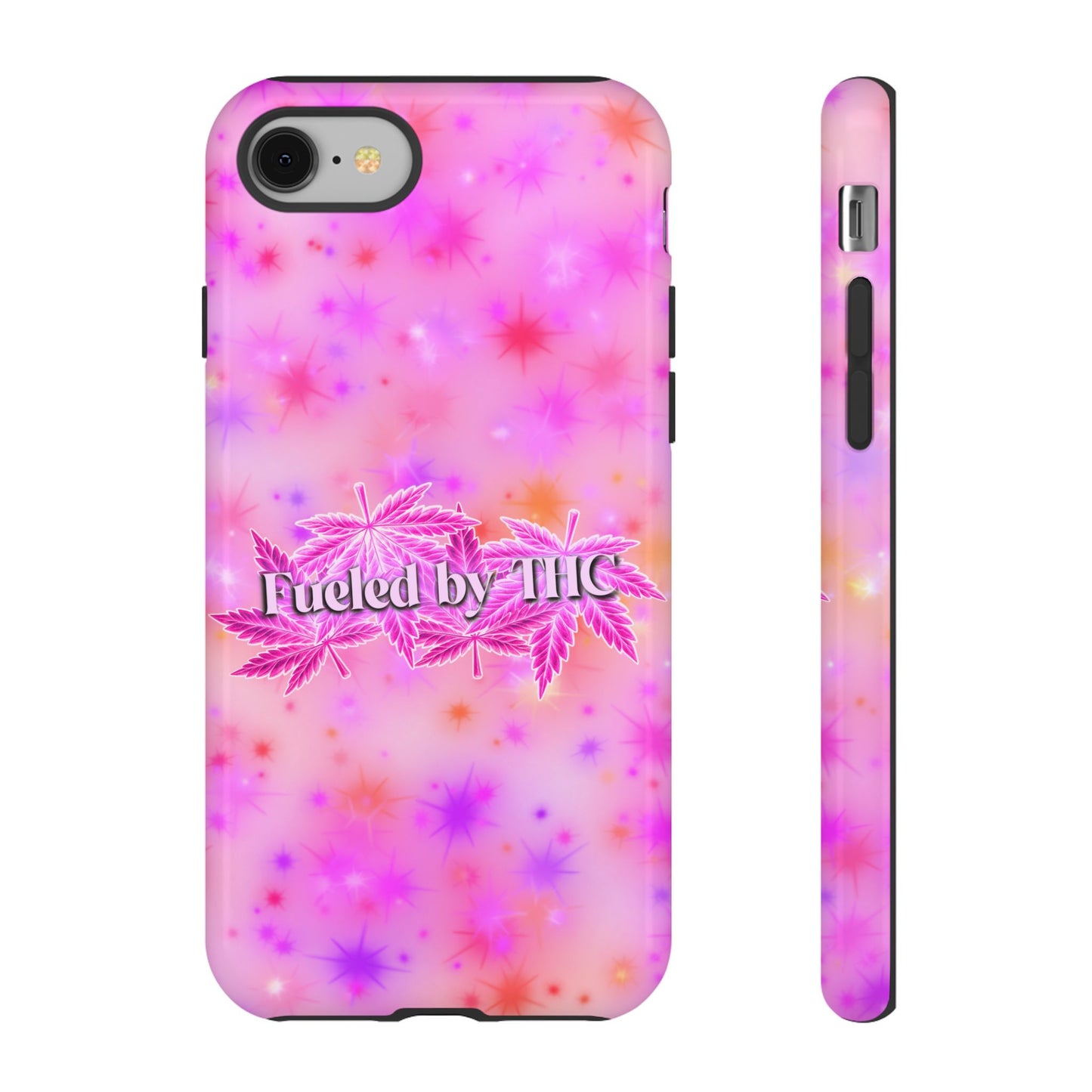 Fueled by THC Phone Case — Pink Cannabis Leaf Protective Case